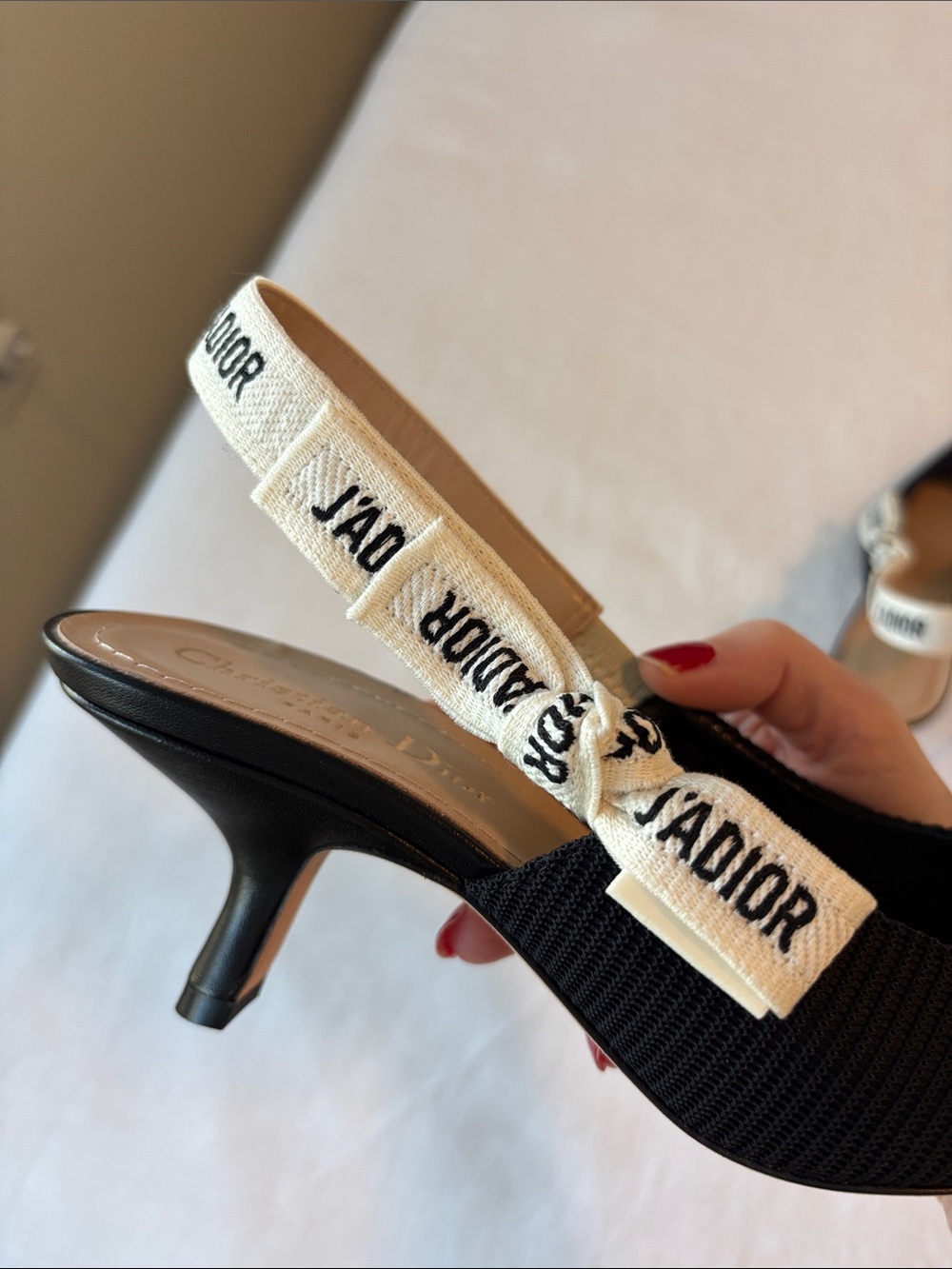 Dior Christian Dior Black J'Adior Slingback Kitten Heel Pumps 36 1/2 EU - NWT - Picture 11 of 17
